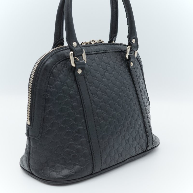 Gucci 古馳 Micro guccissima 黑色 壓紋皮革 迷你手提包 肩背包 貝殼包-6