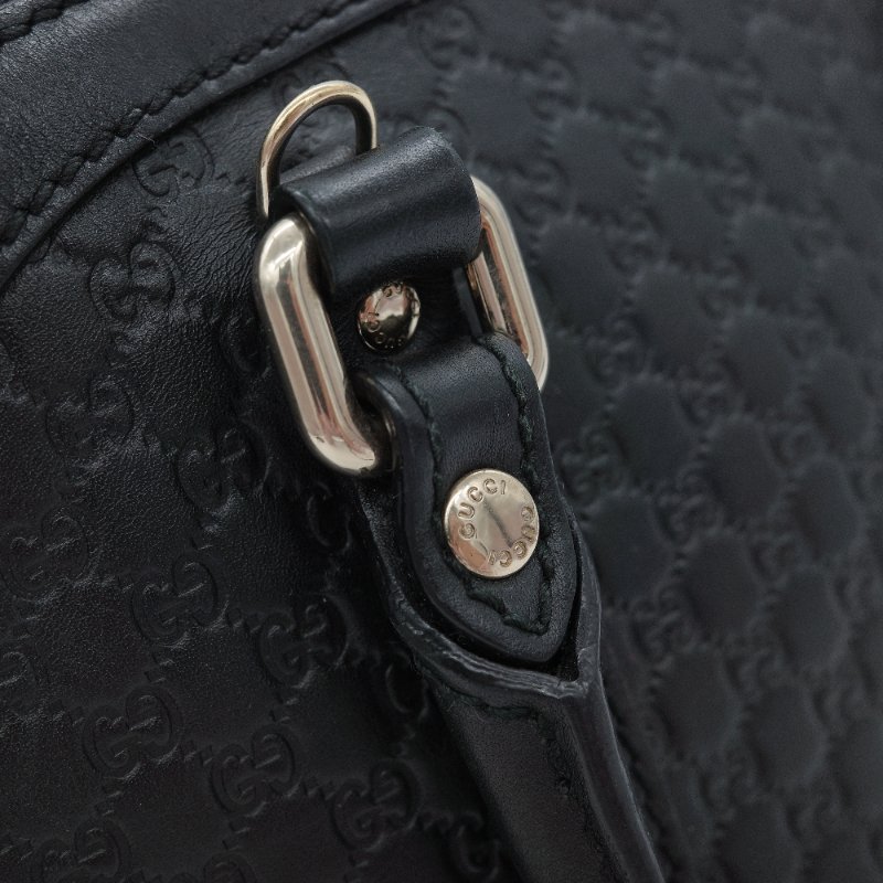Gucci 古馳 Micro guccissima 黑色 壓紋皮革 迷你手提包 肩背包 貝殼包-13