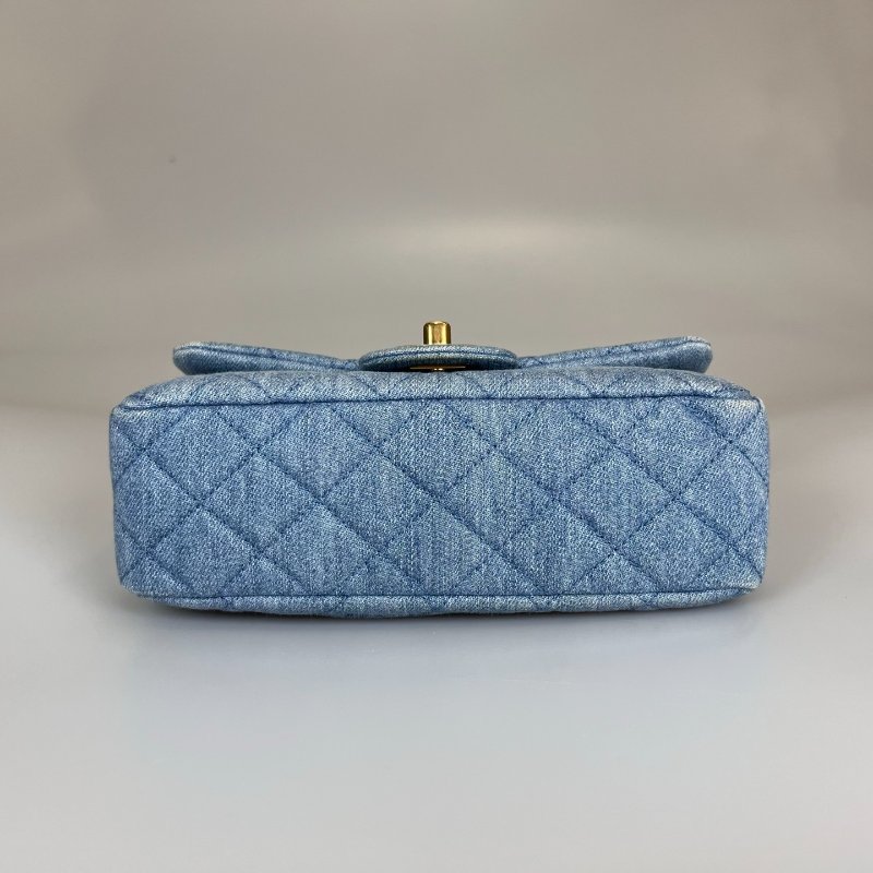 CHANEL CF20牛仔單寧金球側肩包-4