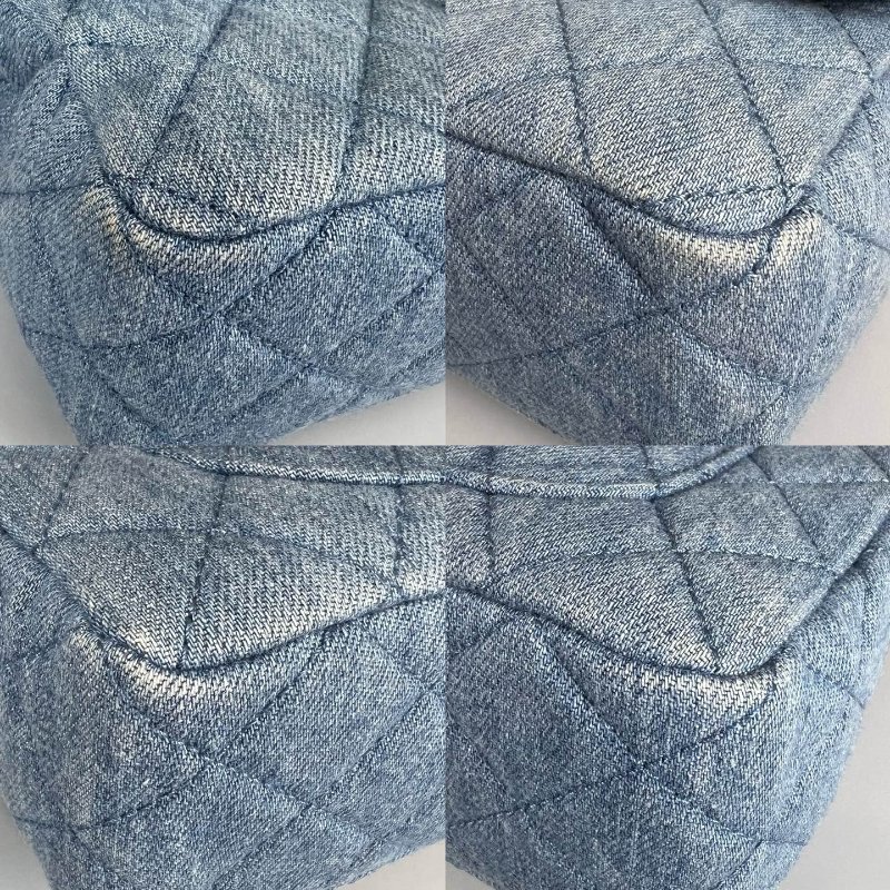 CHANEL CF20牛仔單寧金球側肩包-9