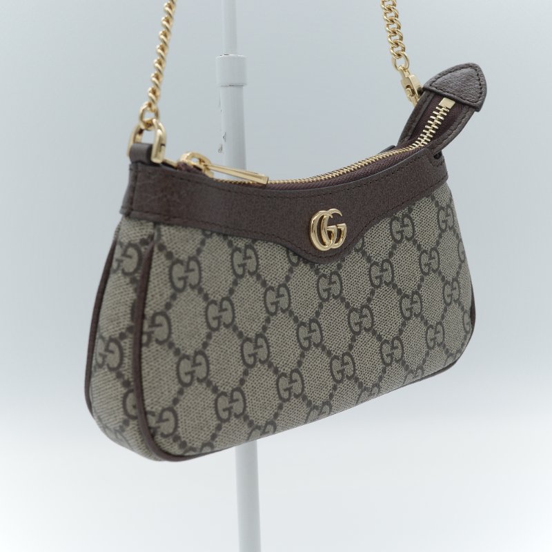 Gucci 古馳 Ophidia GG Supreme 經典棕色 帆布 迷你半月包 腋下包-2