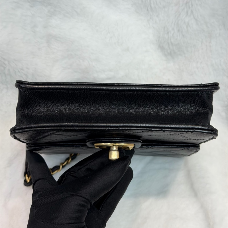 CHANEL Matelasse Pearl Chain Bag 直版珍珠翻蓋單肩斜背包 I625-5