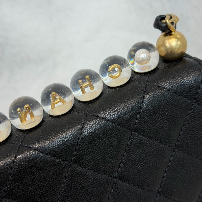 CHANEL Matelasse Pearl Chain Bag 直版珍珠翻蓋單肩斜背包 I625-14
