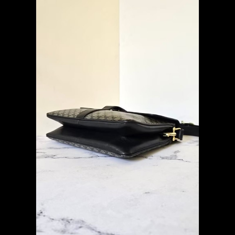 【LA LUNE】中古包 Celine黑灰色凱旋門豆腐包 單肩包 側背包 斜背包 二手包-1