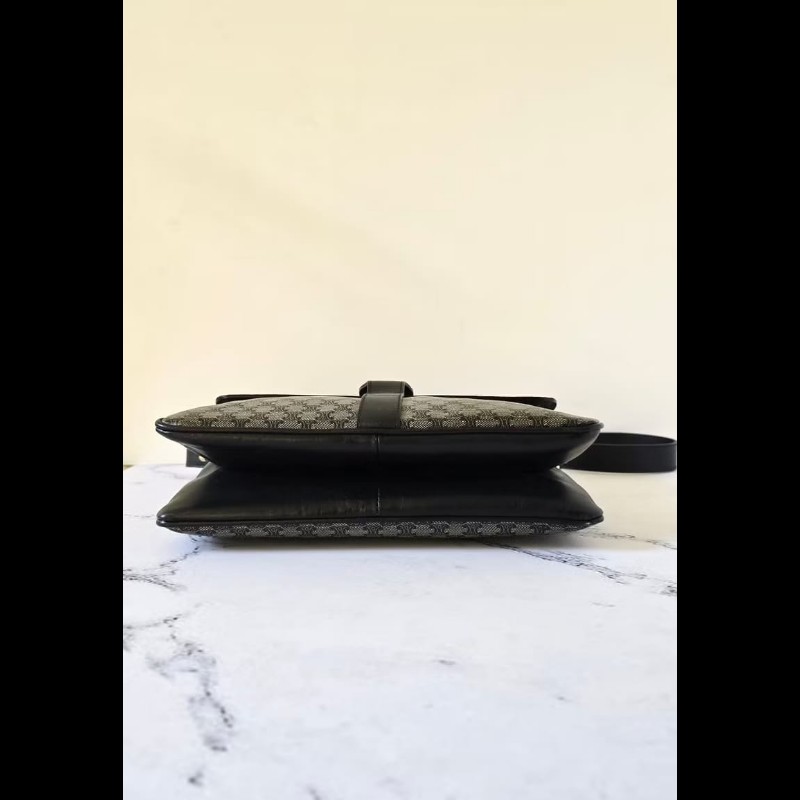 【LA LUNE】中古包 Celine黑灰色凱旋門豆腐包 單肩包 側背包 斜背包 二手包-3