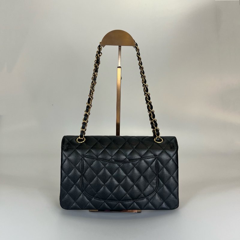 CHANEL CF25荔枝黑側肩包 A01112/晶片款-1