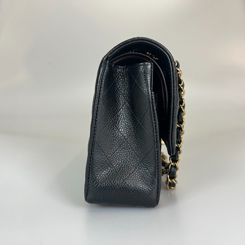 CHANEL CF25荔枝黑側肩包 A01112/晶片款-2