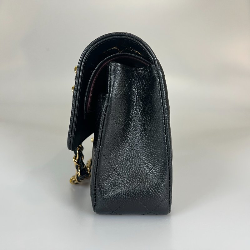 CHANEL CF25荔枝黑側肩包 A01112/晶片款-3