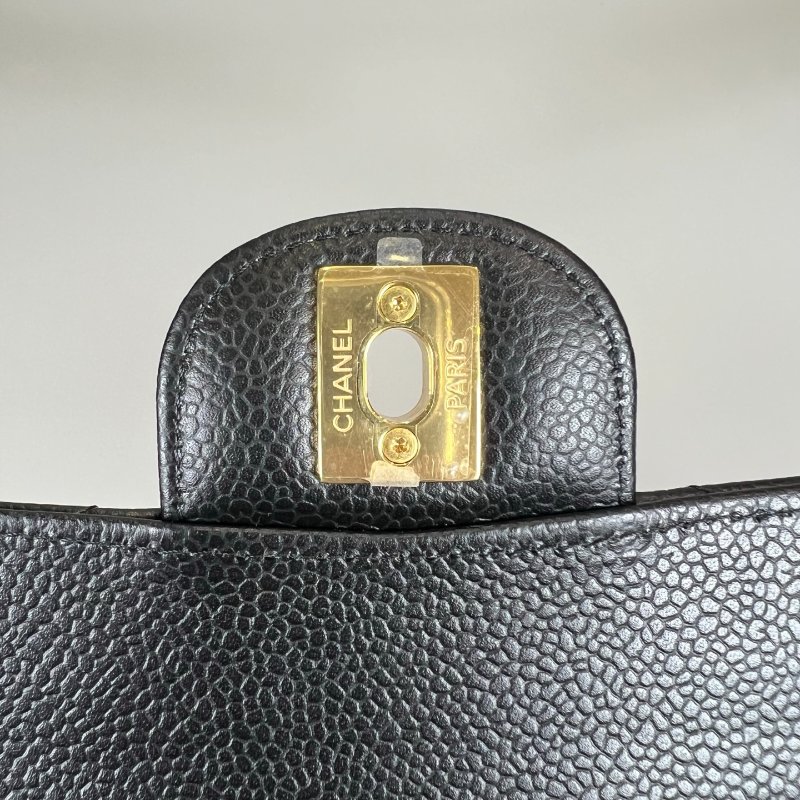 CHANEL CF25荔枝黑側肩包 A01112/晶片款-7