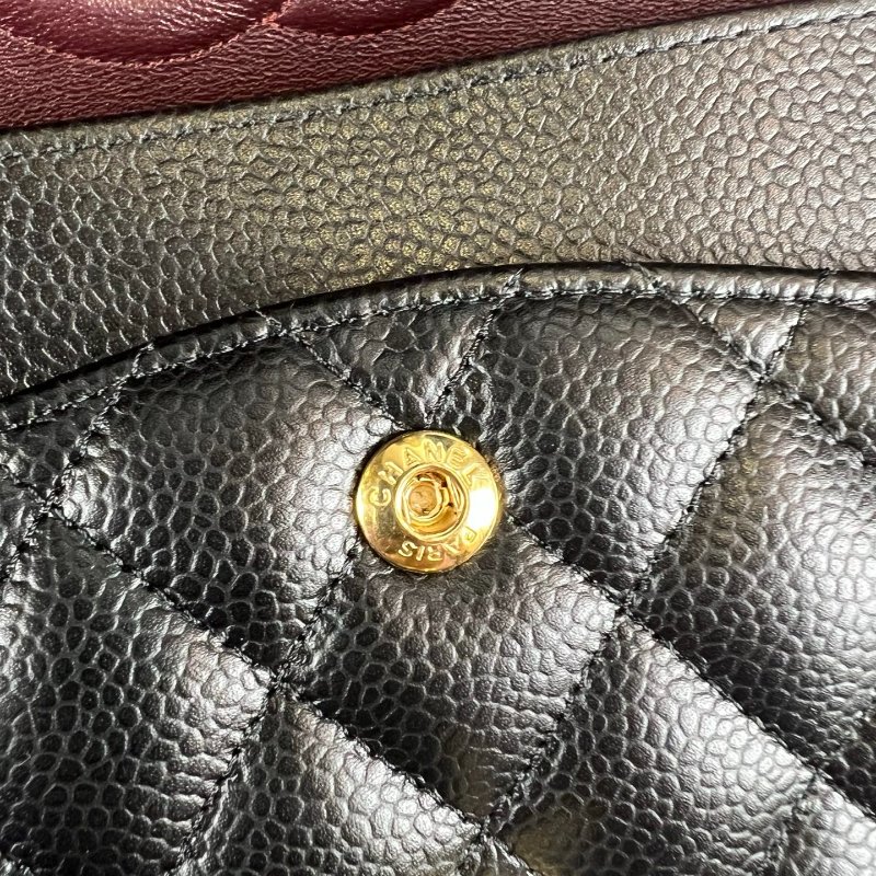 CHANEL CF25荔枝黑側肩包 A01112/晶片款-13