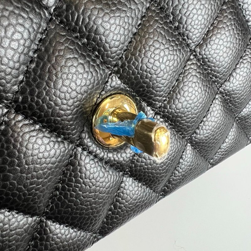 CHANEL CF25荔枝黑側肩包 A01112/晶片款-15