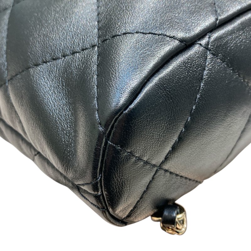 CHANEL 香奈兒 AS4810 金球雙肩束口後背包 小羊皮 黑色 淺金色-7