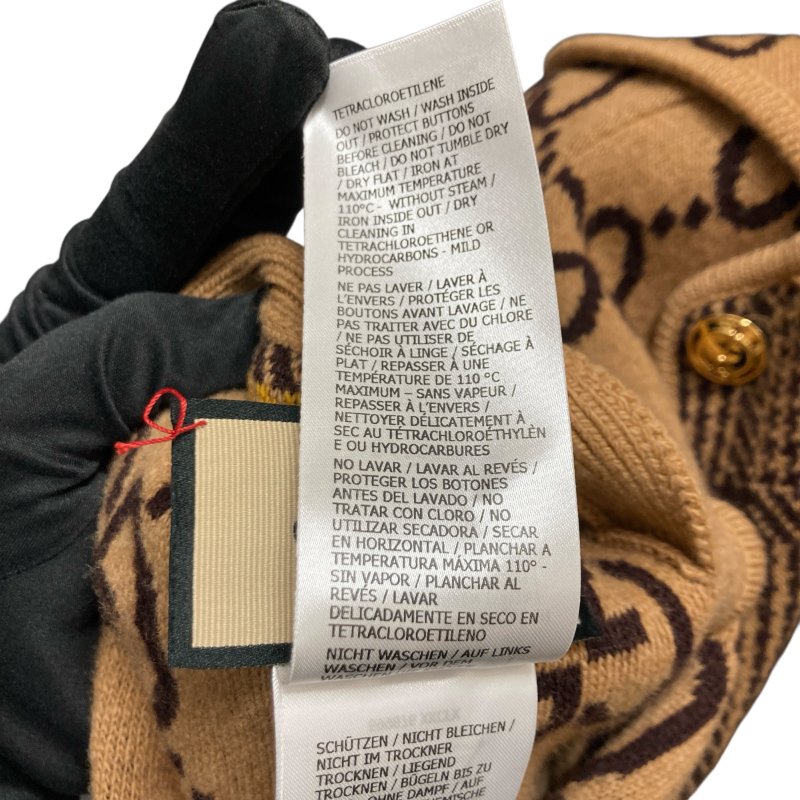 GUCCI 古馳 雙面穿斗篷 披肩 外套 羊毛 棕色 格紋/老花-10