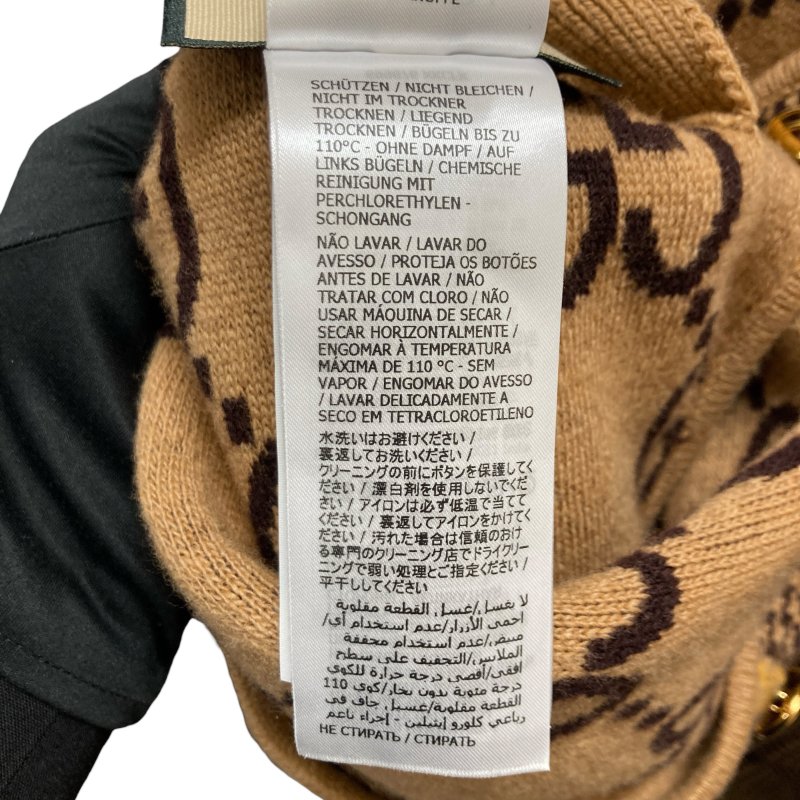 GUCCI 古馳 雙面穿斗篷 披肩 外套 羊毛 棕色 格紋/老花-11