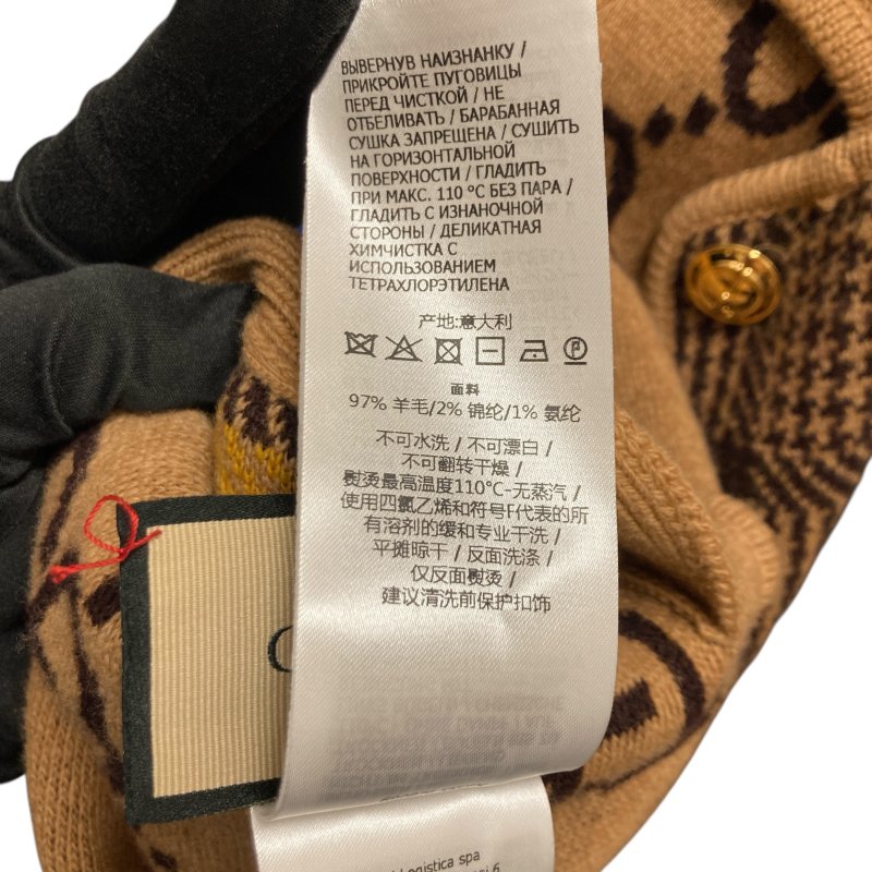 GUCCI 古馳 雙面穿斗篷 披肩 外套 羊毛 棕色 格紋/老花-12