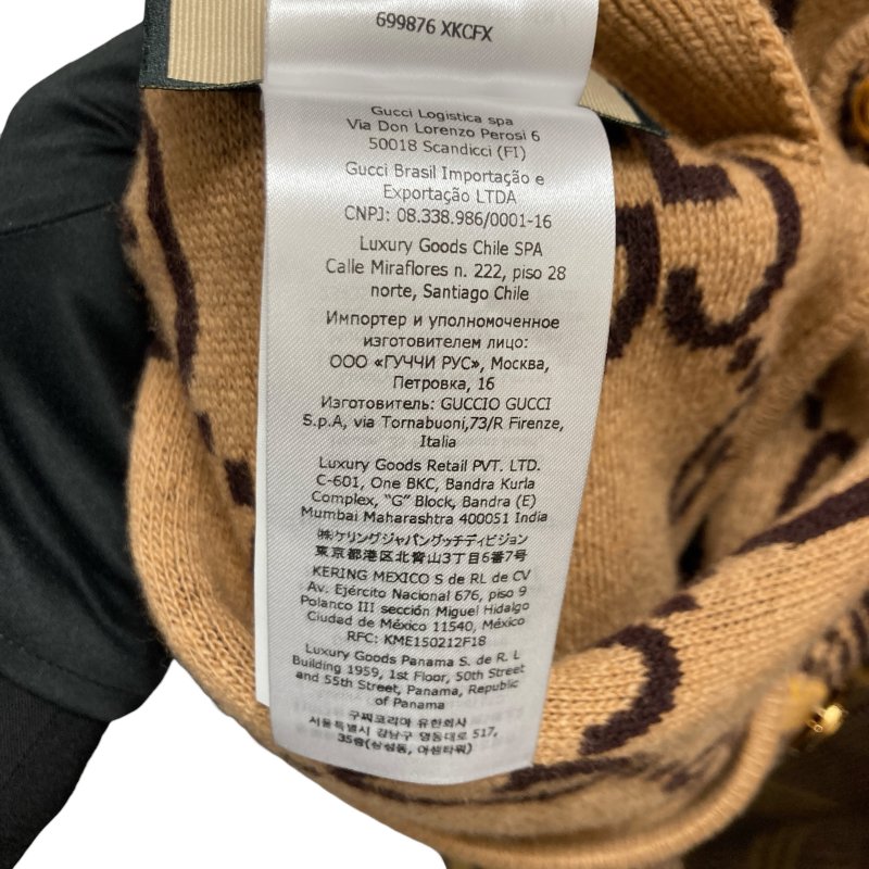 GUCCI 古馳 雙面穿斗篷 披肩 外套 羊毛 棕色 格紋/老花-13