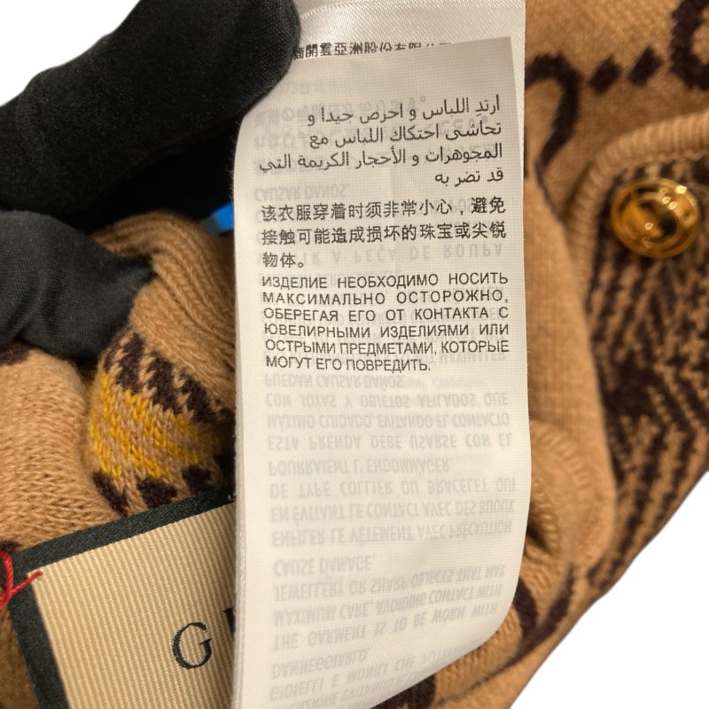 GUCCI 古馳 雙面穿斗篷 披肩 外套 羊毛 棕色 格紋/老花-16