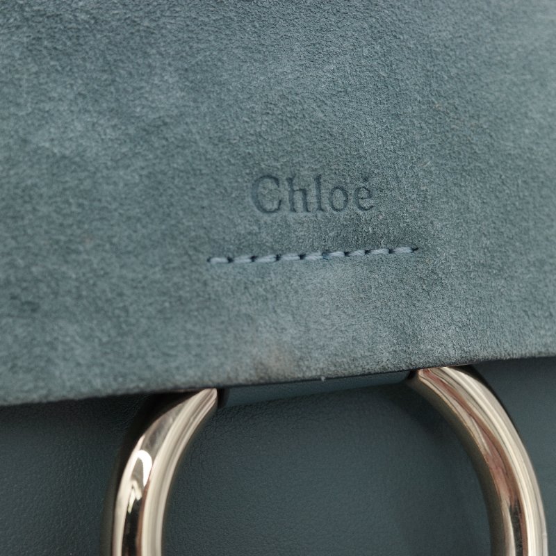 Chloé 蔻伊 雲霧藍 Faye 中號 肩背包 斜掛包 風琴包-10