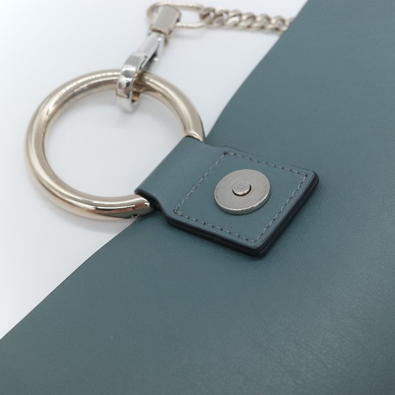 Chloé 蔻伊 雲霧藍 Faye 中號 肩背包 斜掛包 風琴包-12