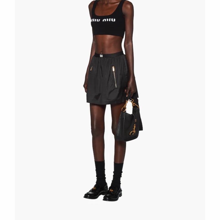 Miu Miu 女士 徽標迷你短裙IT-36 IT-38 IT-42碼-1