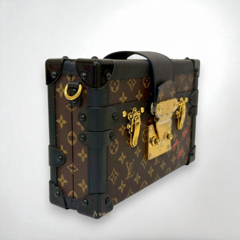 JY0318-LV Petite Malle老花拼黑皮小硬箱手提肩背包M45943-2