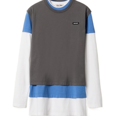 Miu Miu 女士 平紋針織T恤三件組合裝XS S M L碼