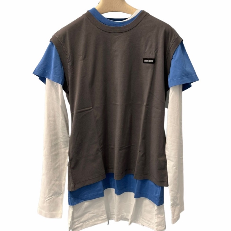 Miu Miu 女士 平紋針織T恤三件組合裝XS S M L碼-1