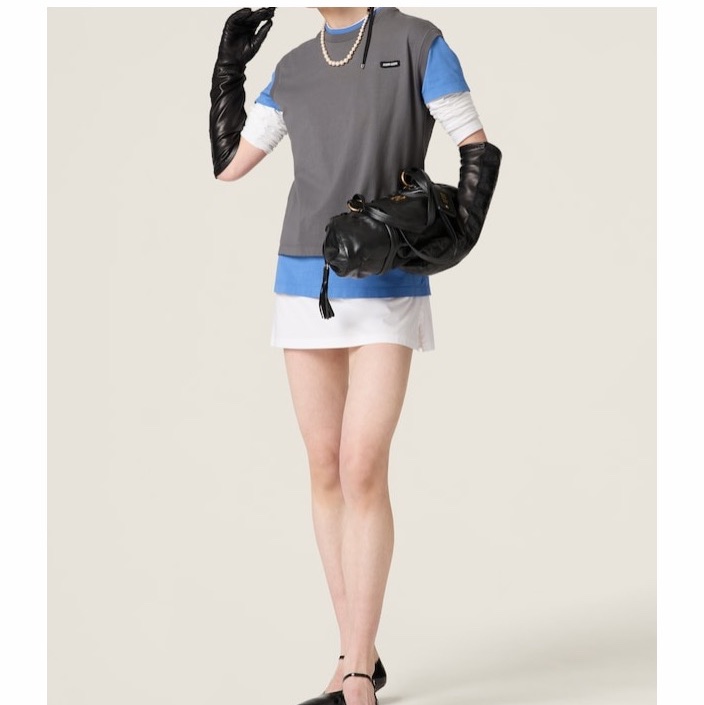 Miu Miu 女士 平紋針織T恤三件組合裝XS S M L碼-4