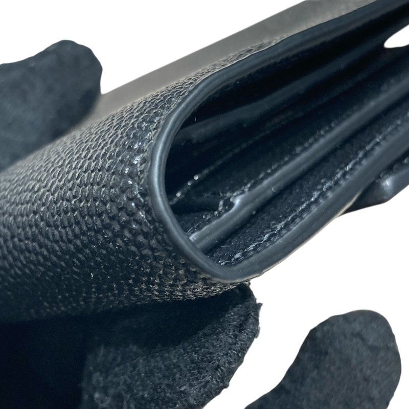 SAINT LAURENT 聖羅蘭 582296 UPTOWN SHORT WALLET 荔枝皮革 短夾 中夾 黑色 金色-1