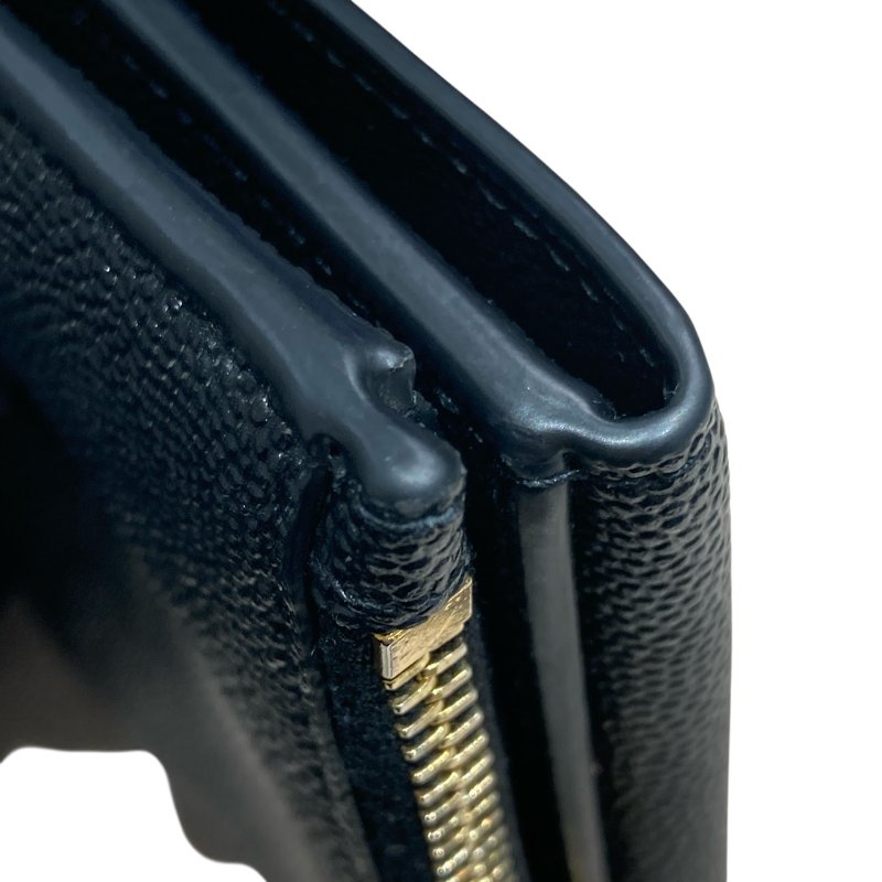 SAINT LAURENT 聖羅蘭 582296 UPTOWN SHORT WALLET 荔枝皮革 短夾 中夾 黑色 金色-2