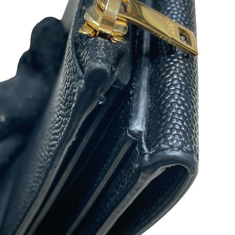 SAINT LAURENT 聖羅蘭 582296 UPTOWN SHORT WALLET 荔枝皮革 短夾 中夾 黑色 金色-3