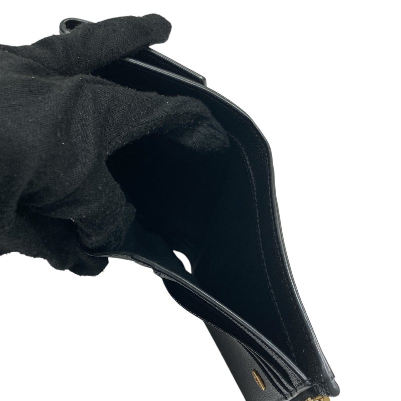 SAINT LAURENT 聖羅蘭 582296 UPTOWN SHORT WALLET 荔枝皮革 短夾 中夾 黑色 金色-6