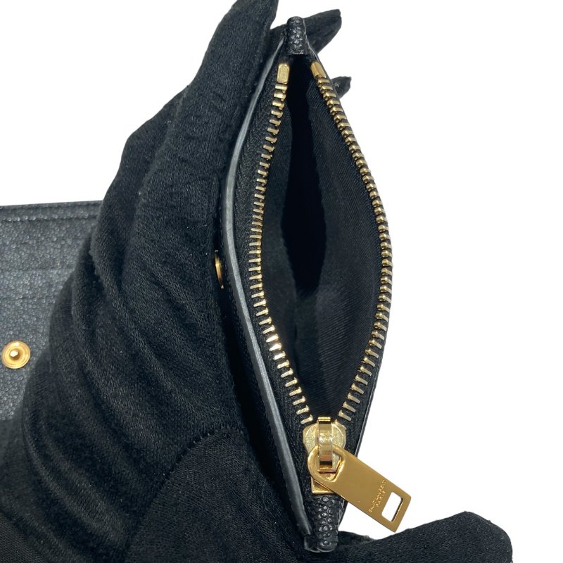 SAINT LAURENT 聖羅蘭 582296 UPTOWN SHORT WALLET 荔枝皮革 短夾 中夾 黑色 金色-8