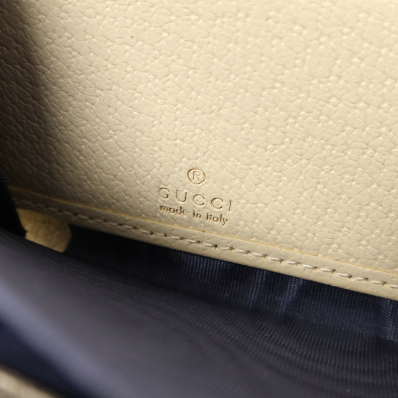 GUCCI 塗層帆布/牛皮皮革Zipper Long Wallet金扣拉鏈長錢包-5