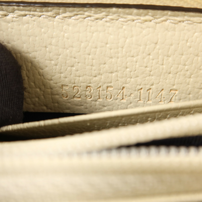 GUCCI 塗層帆布/牛皮皮革Zipper Long Wallet金扣拉鏈長錢包-6