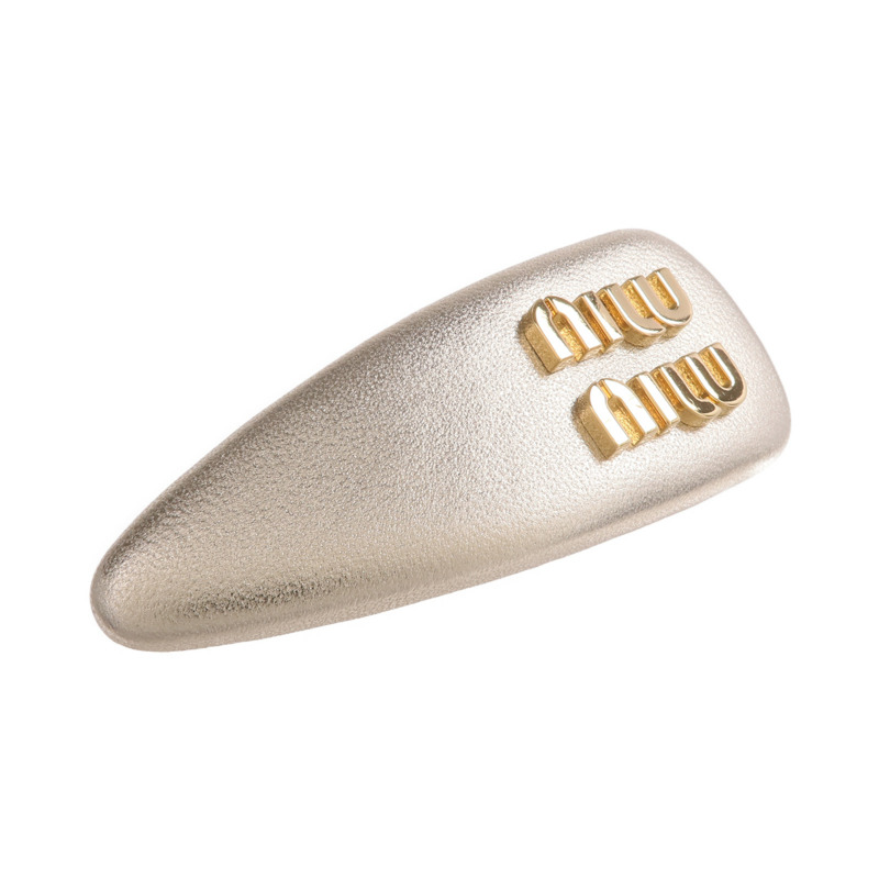 Miu Miu 羊皮皮革Hair Clip金扣髮夾-1