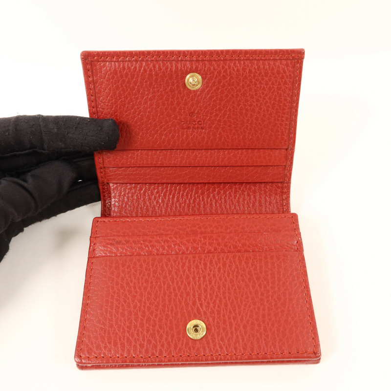 GUCCI 牛皮皮革GG Marmont金扣錢包-4