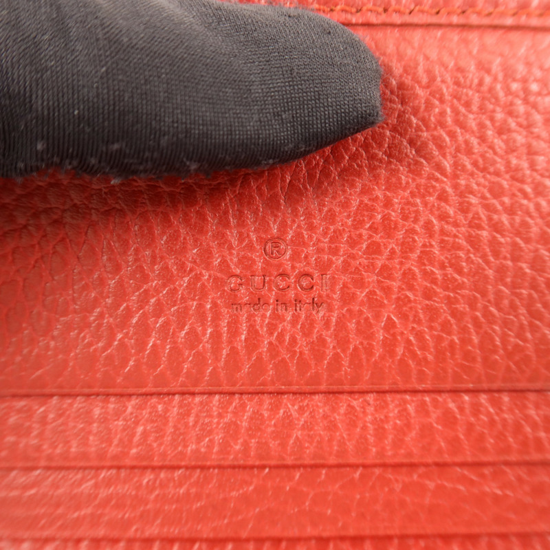 GUCCI 牛皮皮革GG Marmont金扣錢包-7