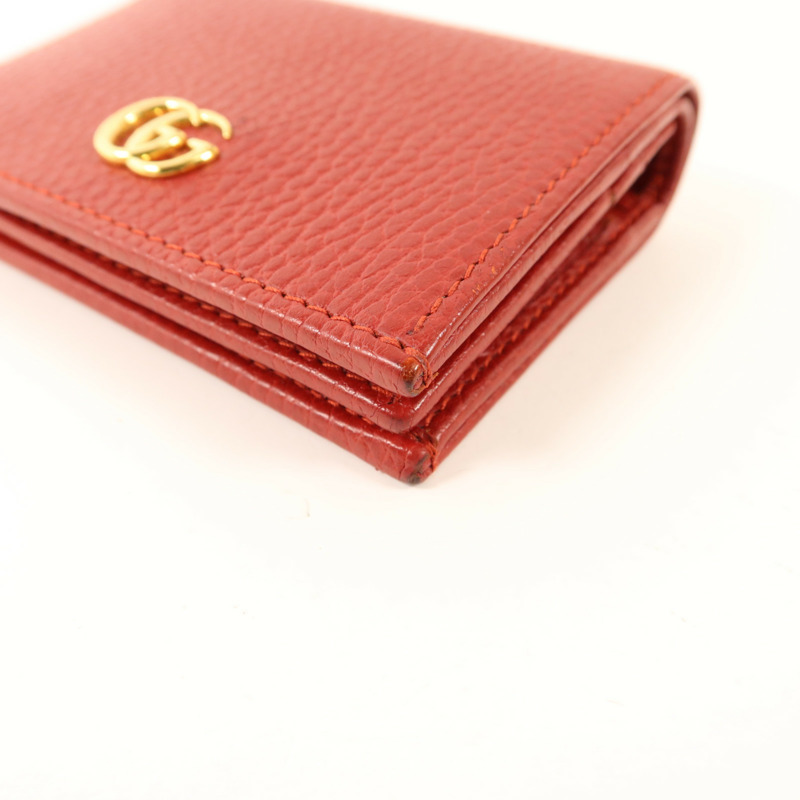 GUCCI 牛皮皮革GG Marmont金扣錢包-10