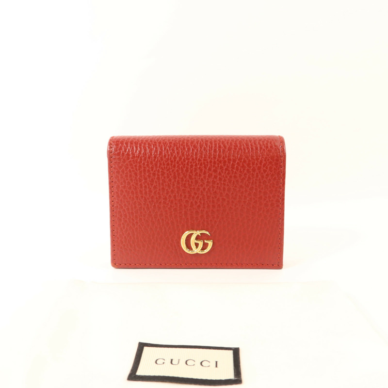 GUCCI 牛皮皮革GG Marmont金扣錢包-15