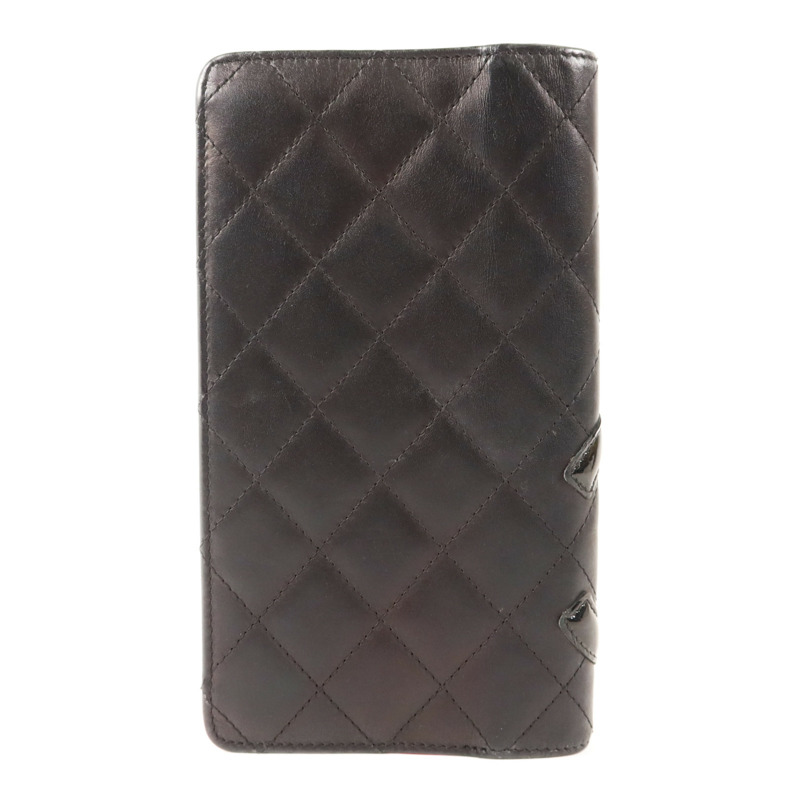 CHANEL 牛皮皮革Combon Long Wallet銀扣長錢包-1