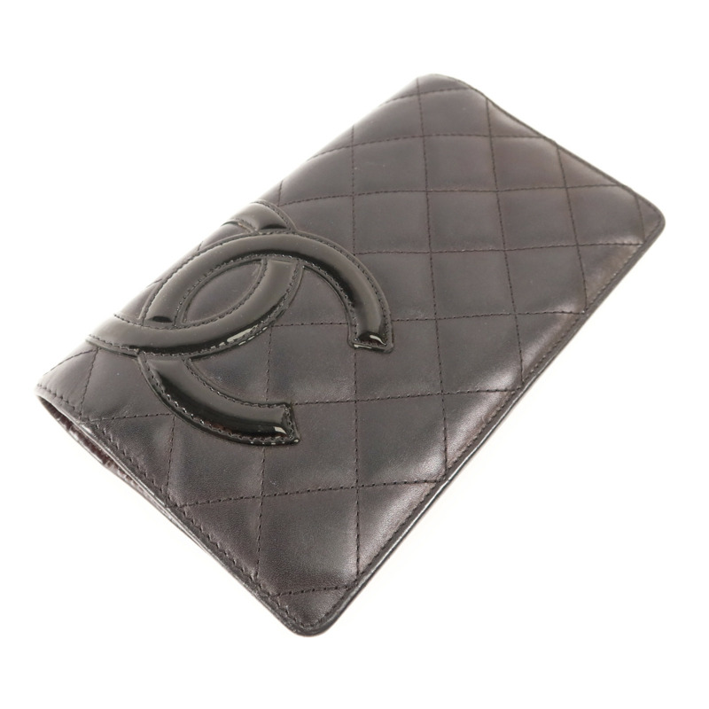CHANEL 牛皮皮革Combon Long Wallet銀扣長錢包-2