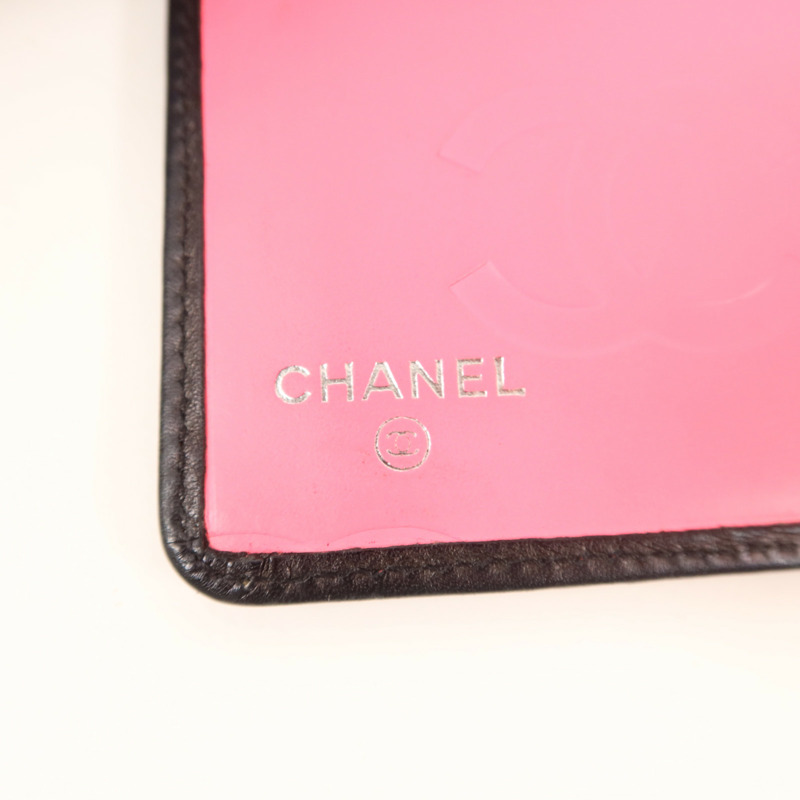 CHANEL 牛皮皮革Combon Long Wallet銀扣長錢包-5