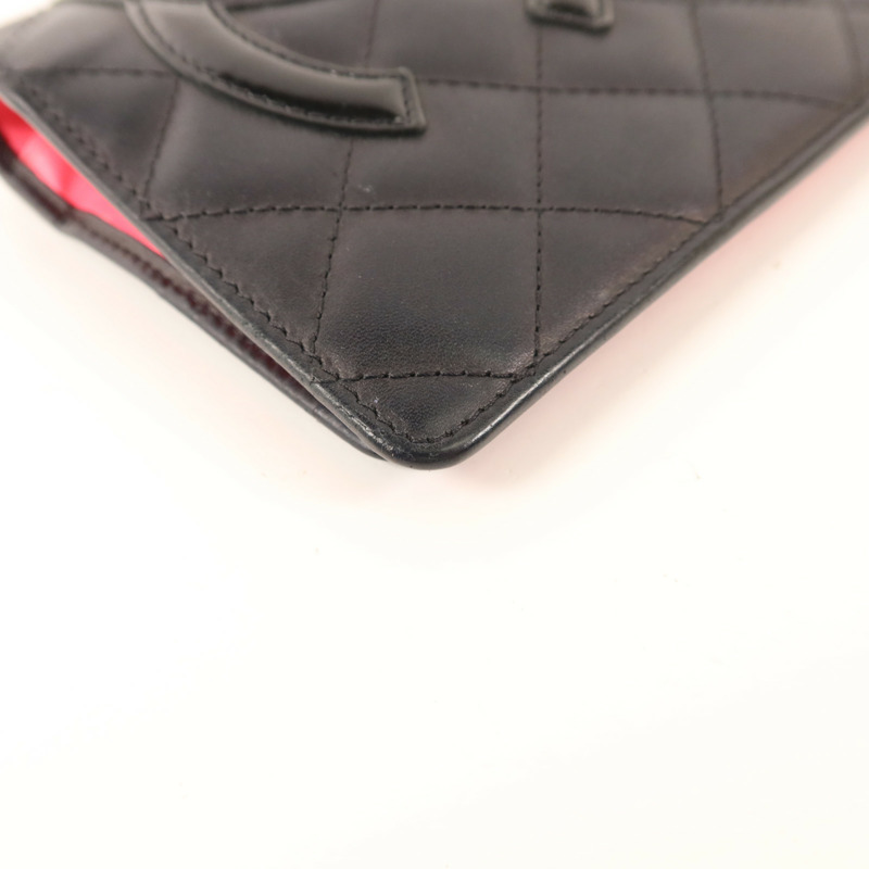 CHANEL 牛皮皮革Combon Long Wallet銀扣長錢包-9
