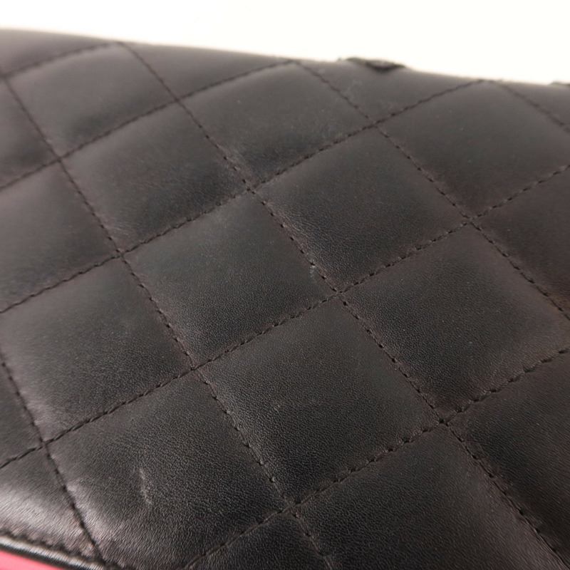 CHANEL 牛皮皮革Combon Long Wallet銀扣長錢包-13