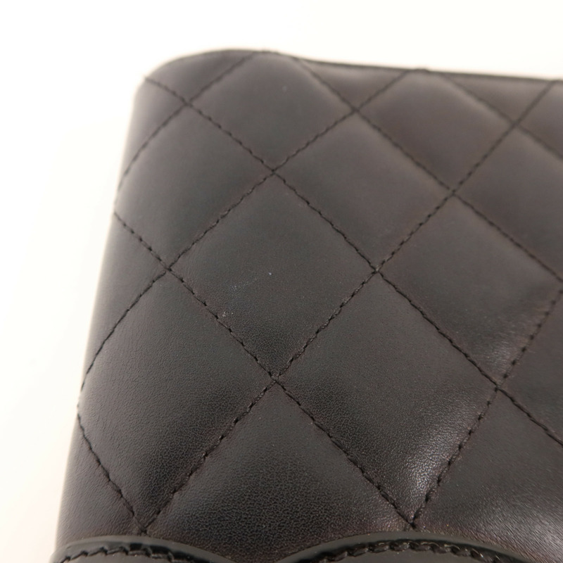 CHANEL 牛皮皮革Combon Long Wallet銀扣長錢包-15