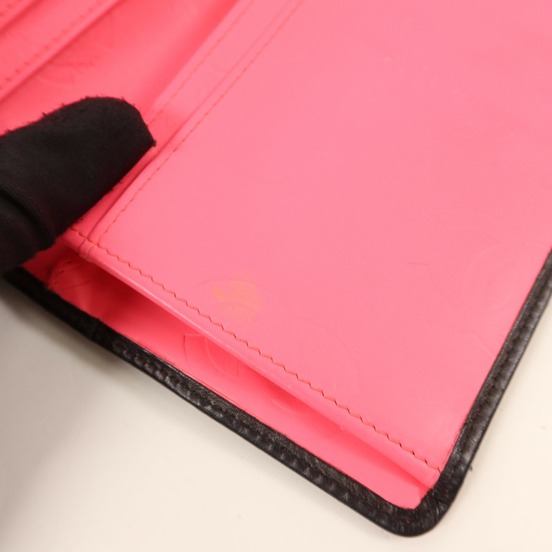 CHANEL 牛皮皮革Combon Long Wallet銀扣長錢包-16