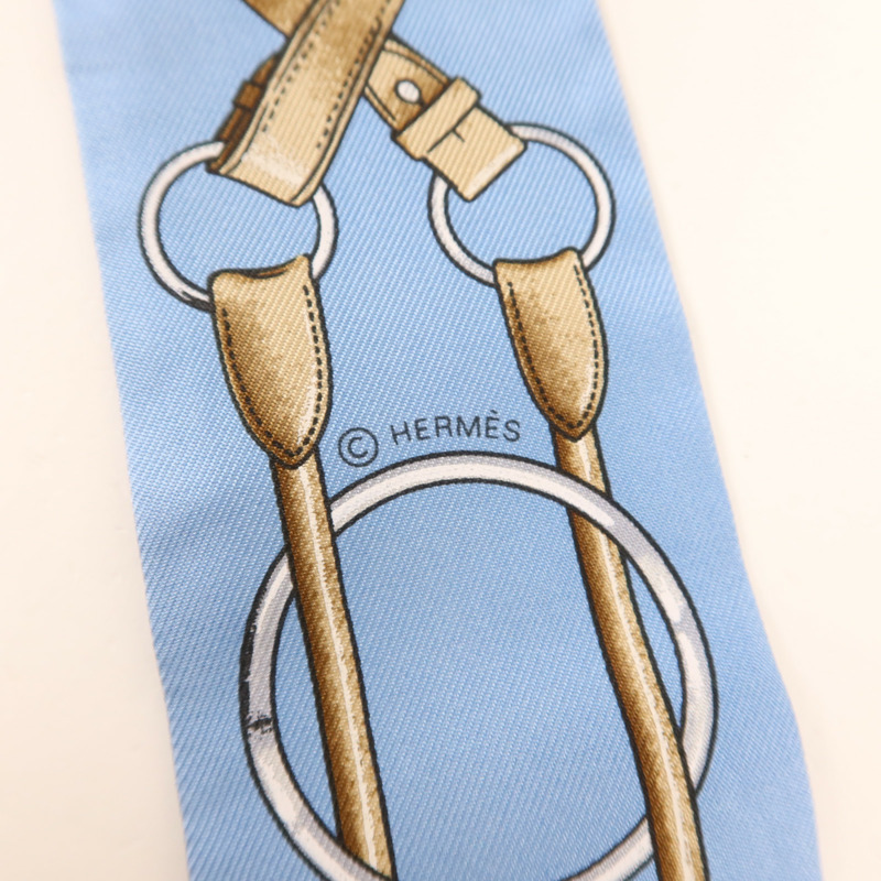 HERMES 絲質Twilly絲巾-5