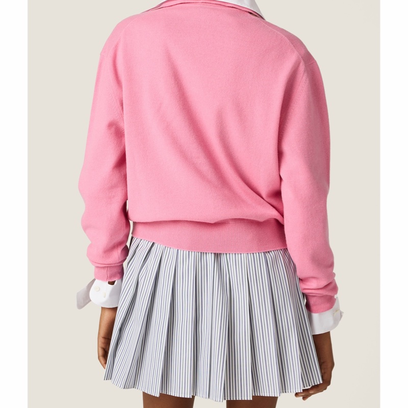 Miu Miu 女士 羊絨半拉鍊Polo衫IT-38 IT-40 IT-42碼-3