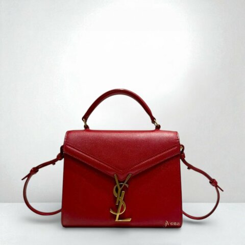JY0098-YSL 紅色CASSANDRA粒面壓紋皮革迷你手提側背包